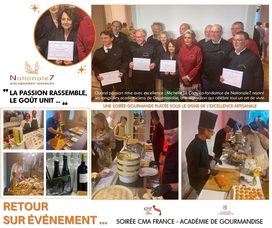 Quand passion rime avec excellence : Michelle Le Cam, co-fondatrice de Nationale7, rejoint les rangs des académiciens de Gourmandise, une distinction qui célèbre tout un art de vivre.